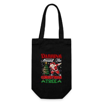 Dabbing around the christmas tree - Geschenkbeutel für Flaschen - Schwarz - Vorne