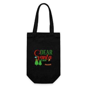 Dear Santa I can explain - Gift Bag for Bottles - black - Front