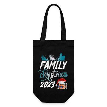 Family Christmas 2023 - Geschenkbeutel für Flaschen - Schwarz - Vorne