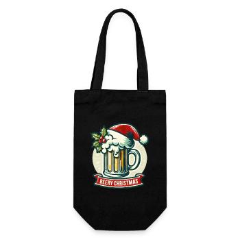 Beery Christmas - Holidays Family Funny Christmas - Geschenkbeutel für Flaschen - Schwarz - Vorne