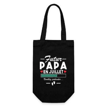 Werdender Papa im Juli Schwangerschaftsankündigung an Papa - Geschenkbeutel für Flaschen - Schwarz - Vorne