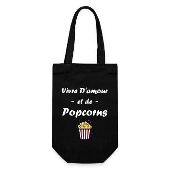 Humour pot de popcorn - Sac à bouteille - noir - Devant