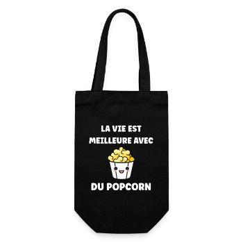 Humour pot de popcorn - Sac à bouteille - noir - Devant