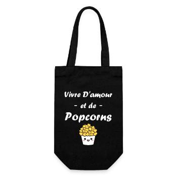 Humour pot de popcorn - Sac à bouteille - noir - Devant