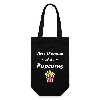 Humour pot de popcorn - Sac à bouteille - noir - Devant