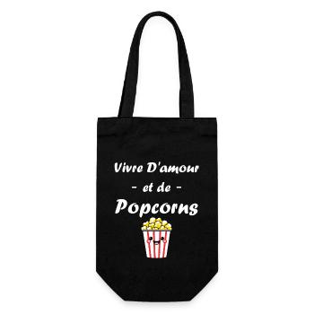 Humour pot de popcorn - Sac à bouteille - noir - Devant