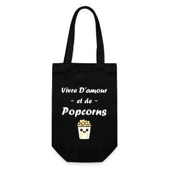 Humour pot de popcorn - Sac à bouteille - noir - Devant