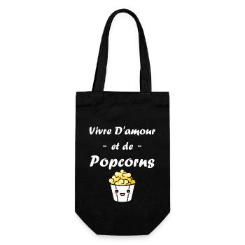 Humour pot de popcorn - Sac à bouteille - noir - Devant
