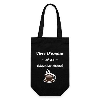 Humour petit chocolat chaud - Sac à bouteille - noir - Devant