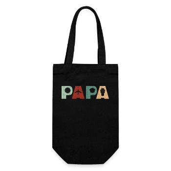 Pilote Aviation Rétro Vintage Avion Père Papa - Sac à bouteille - noir - Devant