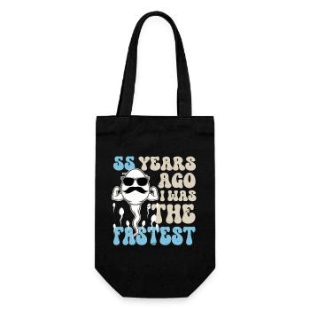 55th Birthday For 55 years I used to be the fastest - Gift Bag for Bottles - black - Front