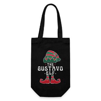 Gustavo Elf Family Matching Group Christmas Dad - Gift Bag for Bottles - black - Front