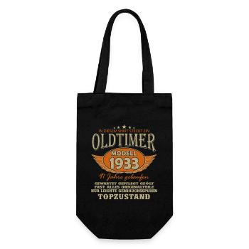 Vintage 1933 - 91 Jahre Geburtstag - Geschenkbeutel für Flaschen - Schwarz - Vorne