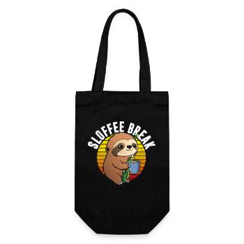 Sloffee-Pause Im Retro-T-Shirt - Geschenkbeutel für Flaschen - Schwarz - Vorne