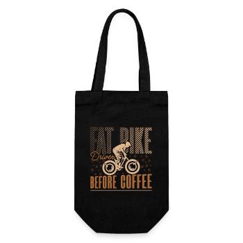 Fat Bike Driver Before Two-Wheeler Coffee Lover - Geschenkbeutel für Flaschen - Schwarz - Vorne