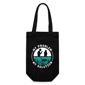 Freediving My Problem My Pictogram Mom Dad Diving - Geschenkbeutel für Flaschen - Schwarz - Vorne
