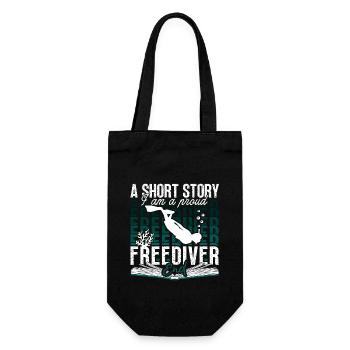 Freediving A Short Story I Am A Proud Apnea Diver - Geschenkbeutel für Flaschen - Schwarz - Vorne