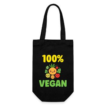 Humorous little vegan vegetables - Gift Bag for Bottles - black - Front