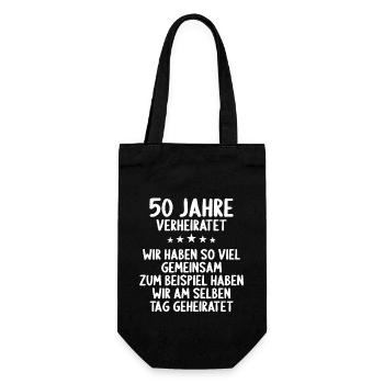 Wir haben viel gemeinsam 50.Hochzeitstag - Geschenkbeutel für Flaschen - Schwarz - Vorne