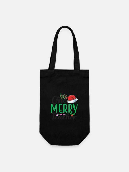 One Merry Teacher - Geschenkbeutel für Flaschen - Schwarz
