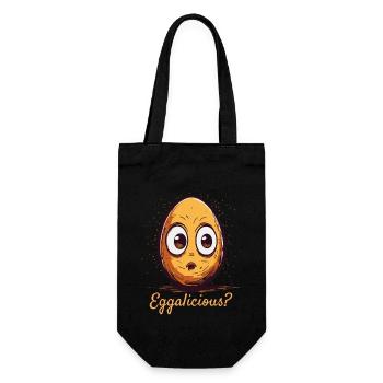Delicious Fear of the Funny Cartoon Egg - Gift Bag for Bottles - black - Front