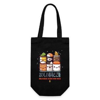Delicious sushi and rice - Gift Bag for Bottles - black - Front