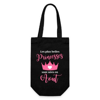 Les plus bellas princess sont nees en aout - Sac à bouteille - noir - Devant