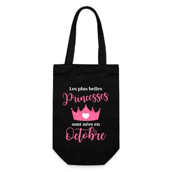 Les plus bellas princess sont nees en octobre - Sac à bouteille - noir - Devant