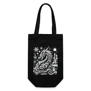 Ice dragon in the snow glow - Gift Bag for Bottles - black - Front