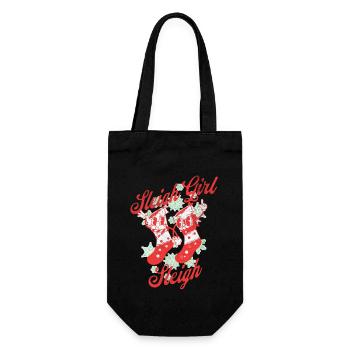 Sleigh Girl Sleigh Funny Ugly Christmas für Frauen - Geschenkbeutel für Flaschen - Schwarz - Vorne