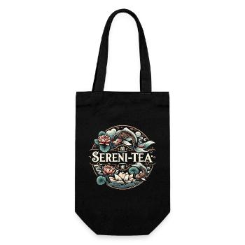 Lotus blossoms and tea enjoyment - Gift Bag for Bottles - black - Front