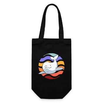 Baleine blanche Béluga - Sac à bouteille - noir - Devant