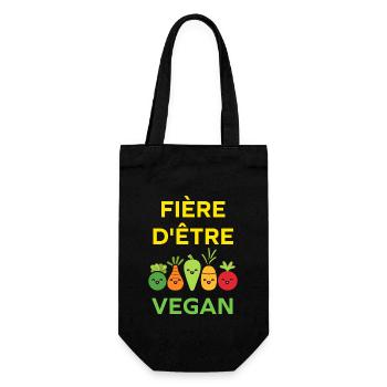 Légumes Humour je suis vegan - Sac à bouteille - noir - Devant