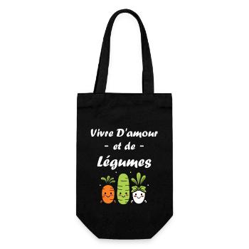 Légumes Humour je suis vegan - Sac à bouteille - noir - Devant