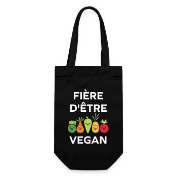 Légumes Humour je suis vegan - Sac à bouteille - noir - Devant
