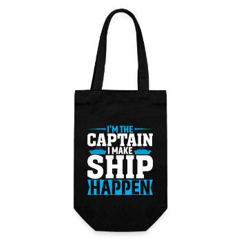 I'm the captain, I'll make the ship go - Gift Bag for Bottles - black - Front