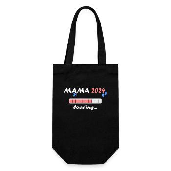 Mama 2024 Loading Schwangerschaft Bekanntgabe Baby - Geschenkbeutel für Flaschen - Schwarz - Vorne