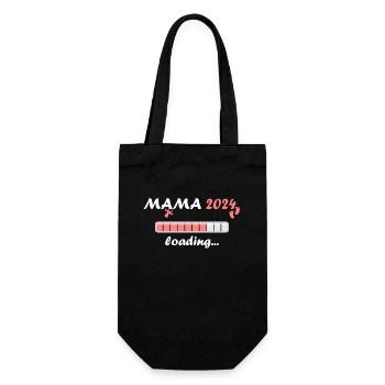 Mama 2024 Loading Schwangerschaft Bekanntgabe Baby - Geschenkbeutel für Flaschen - Schwarz - Vorne