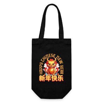 Year Of The Dragon Happy Chinese New Year 2024 - Geschenkbeutel für Flaschen - Schwarz - Vorne