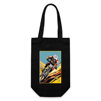 Dessin animé Pop Art : Descente en VTT - Sac à bouteille - noir - Devant