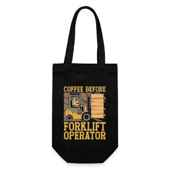 Forklift Operator Coffee Truck Driver Coffee Lover - Gift Bag for Bottles - black - Front