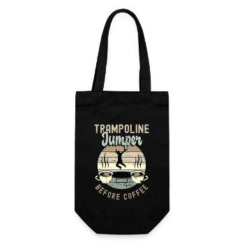 Trampoline Jumper Before Trampolining Coffee Lover - Geschenkbeutel für Flaschen - Schwarz - Vorne