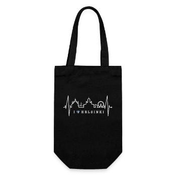 Helsinki Skyline Heartbeat Amour finlandais Finlande - Sac à bouteille - noir - Devant