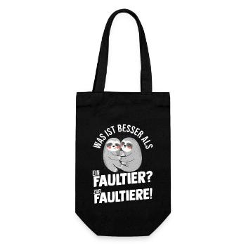 Faultier - Geschenkbeutel für Flaschen - Schwarz - Vorne