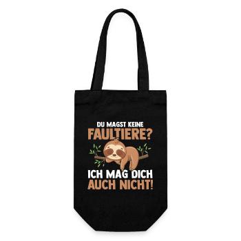 Faultier - Geschenkbeutel für Flaschen - Schwarz - Vorne