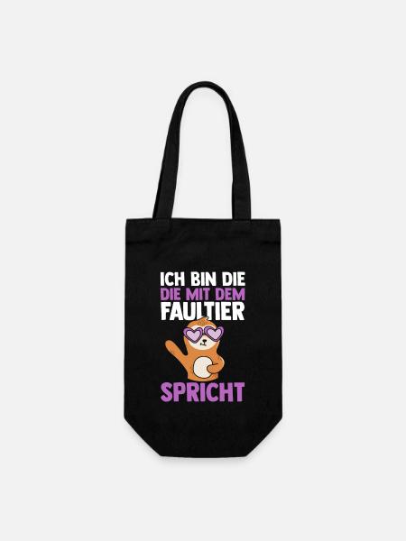 Faultier - Geschenkbeutel für Flaschen - Schwarz