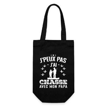 J'Peux Pas J'ai Chasse Avec Mon Papa - Sac à bouteille - noir - Devant