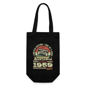 Jahrgang 1959 Original Retro Jubiläumsgeschenk - Geschenkbeutel für Flaschen - Schwarz - Vorne