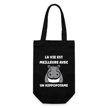 amour petit hippopotame - Sac à bouteille - noir - Devant