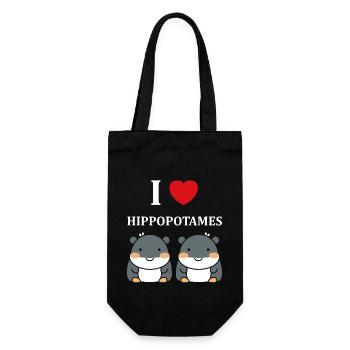 amour petit hippopotame - Sac à bouteille - noir - Devant
